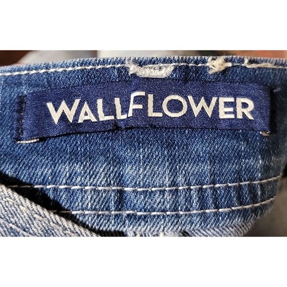 Wallflower Denim Blue Distressed Overalls - Picture 6 of 6